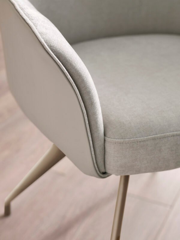 Noah Ivory Fabric Dining Chair - Image 7