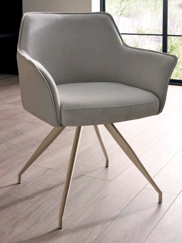 Noah Ivory Fabric Dining Chair - Image 8