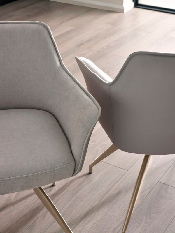 Noah Ivory Fabric Dining Chair - Image 9
