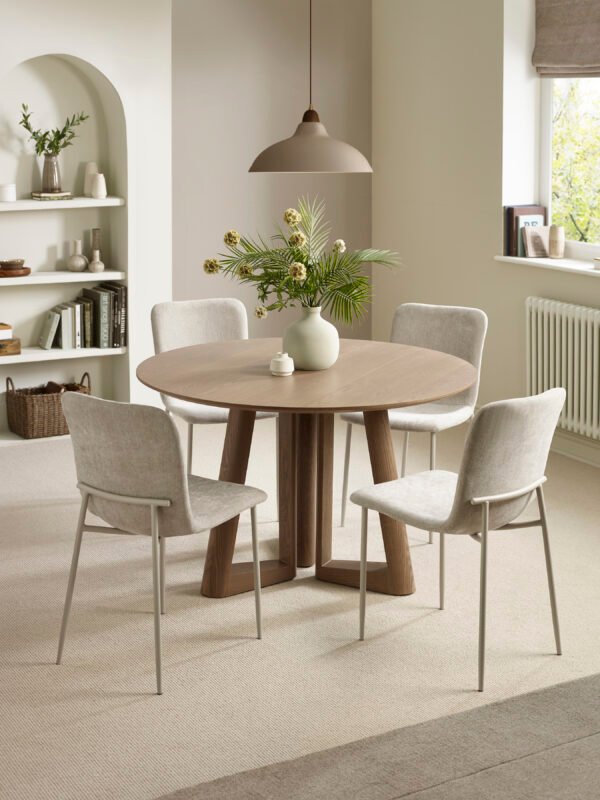 Nora Upholstered Dining Chair (Set of 4) - Cream Chenille - Image 11