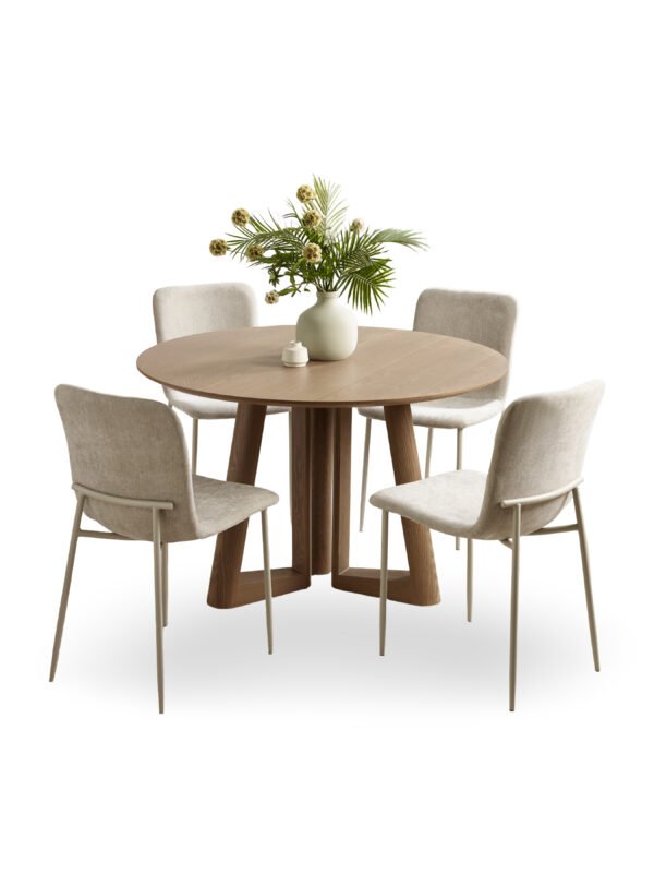 Nora Upholstered Dining Chair (Set of 4) - Cream Chenille - Image 12