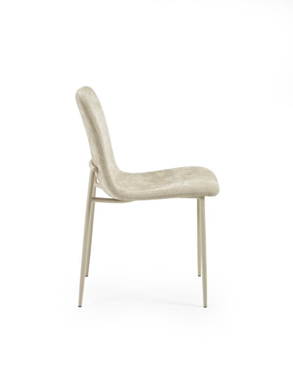 Nora Upholstered Dining Chair (Set of 4) - Cream Chenille - Image 5