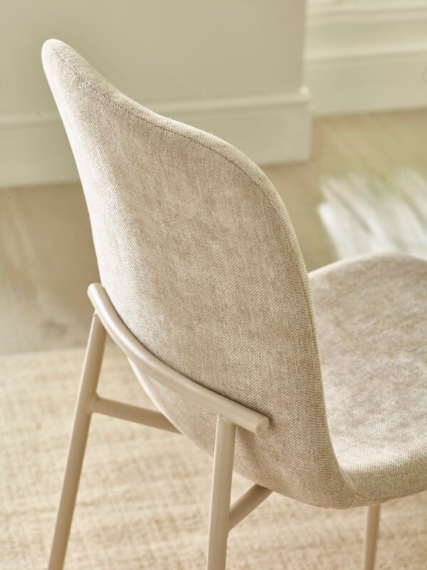 Nora Upholstered Dining Chair (Set of 4) - Cream Chenille - Image 7