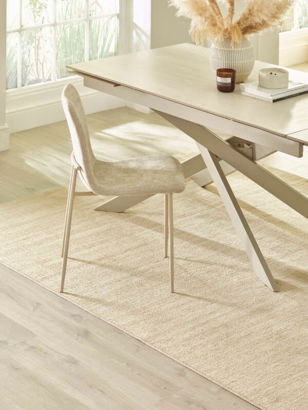 Nora Upholstered Dining Chair (Set of 4) - Cream Chenille - Image 8