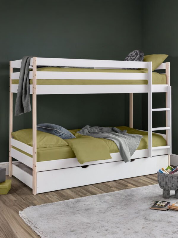 Nova 90cm Single White and Wood Effect Bunk Bed - Image 10