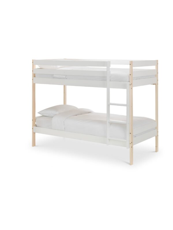 Nova 90cm Single White and Wood Effect Bunk Bed - Image 2