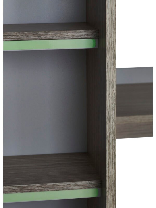 Ocean High Sleeper Bed with Desk - White/Wood Effect - Image 6