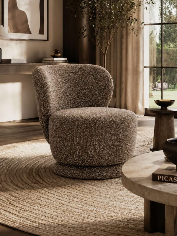 Orla Swivel Accent Chair – Hazelnut Chenille