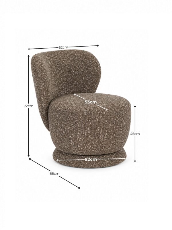 Orla Swivel Accent Chair - Hazelnut Chenille - Image 6