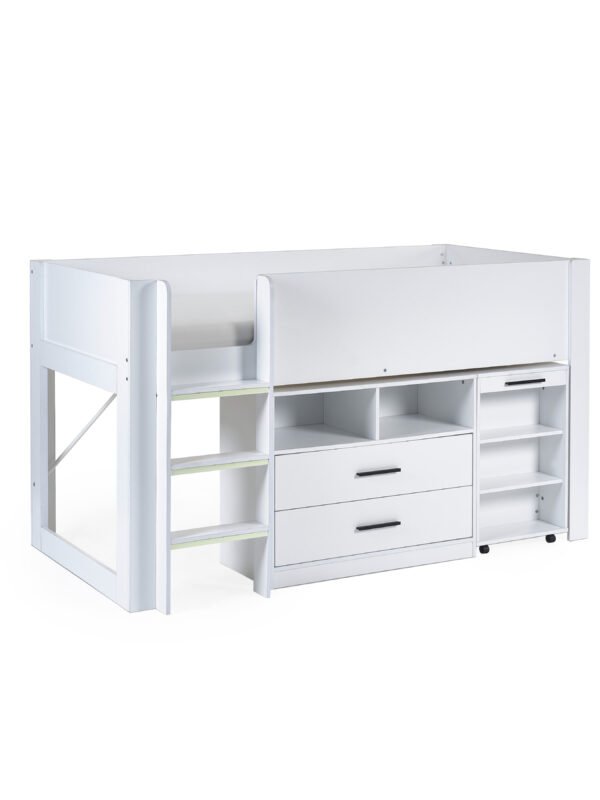 Otis 90cm Single White Midsleeper Cabin Bed with Desk - Image 2