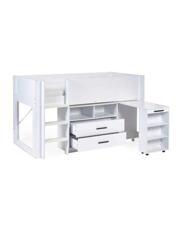 Otis 90cm Single White Midsleeper Cabin Bed with Desk - Image 3