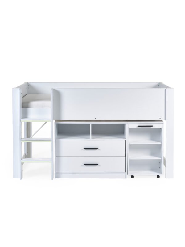 Otis 90cm Single White Midsleeper Cabin Bed with Desk - Image 4