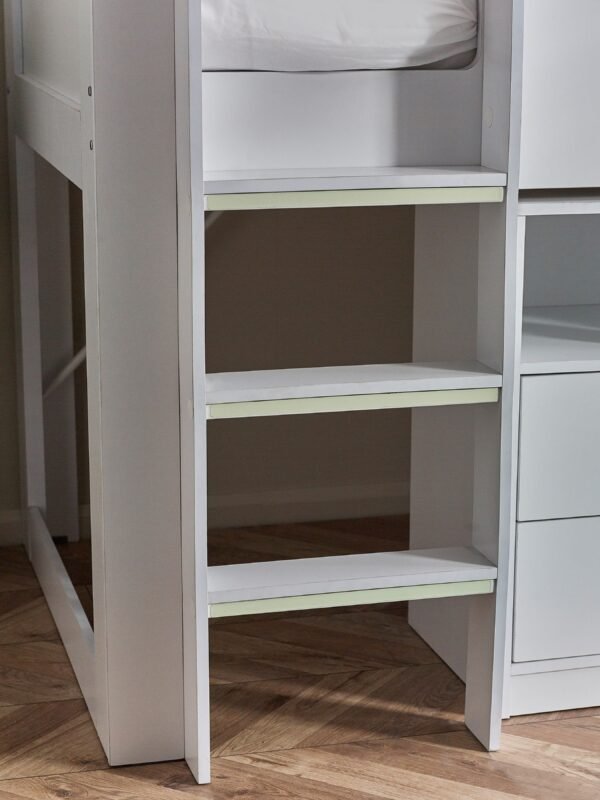 Otis 90cm Single White Midsleeper Cabin Bed with Desk - Image 5