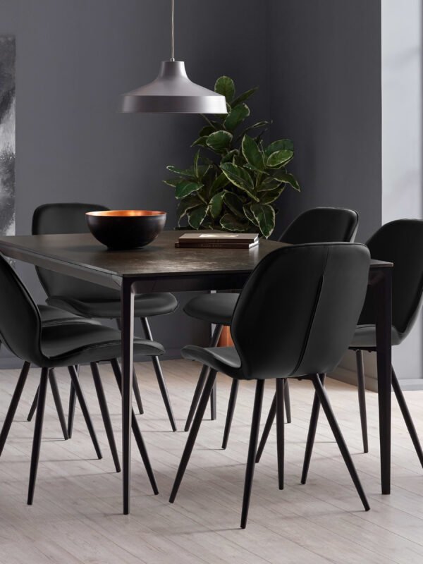 Set of 2 Otto Black Faux Leather Dining Chairs - Image 10