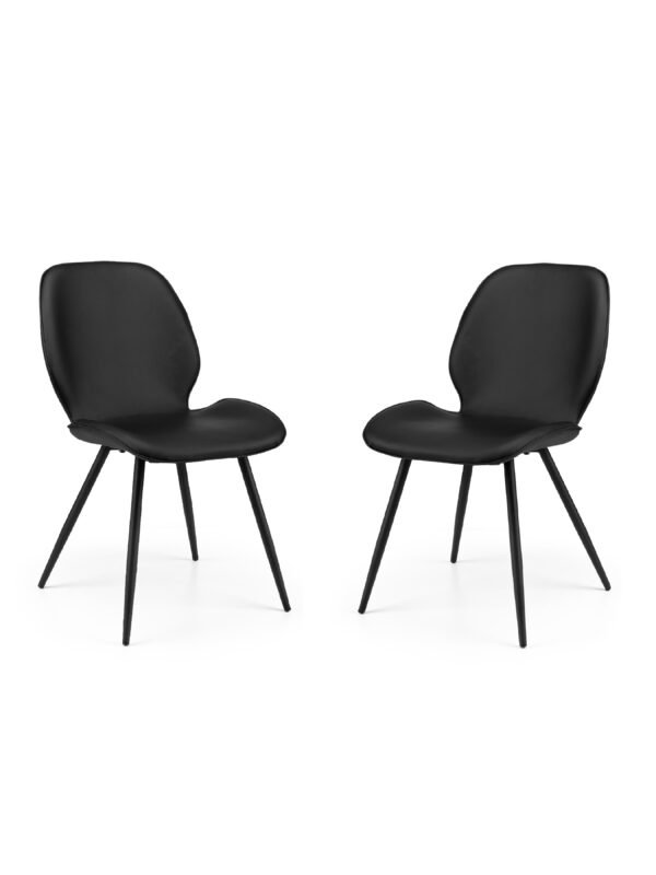 Set of 2 Otto Black Faux Leather Dining Chairs - Image 2