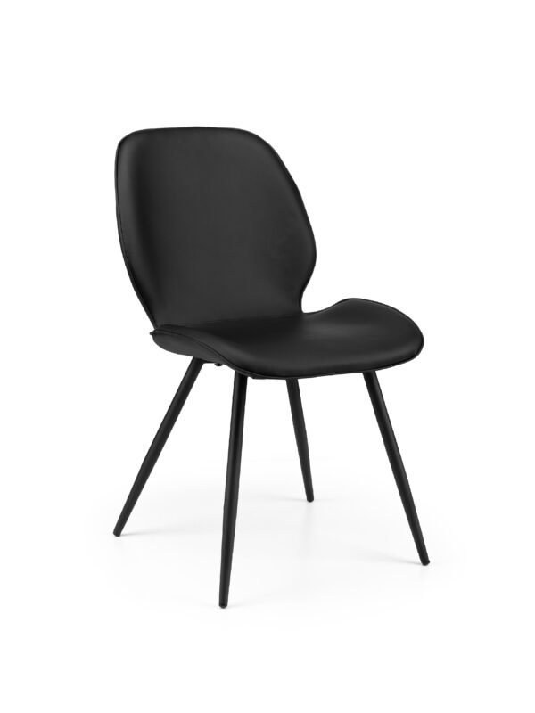 Set of 2 Otto Black Faux Leather Dining Chairs - Image 3