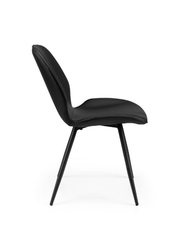Set of 2 Otto Black Faux Leather Dining Chairs - Image 5