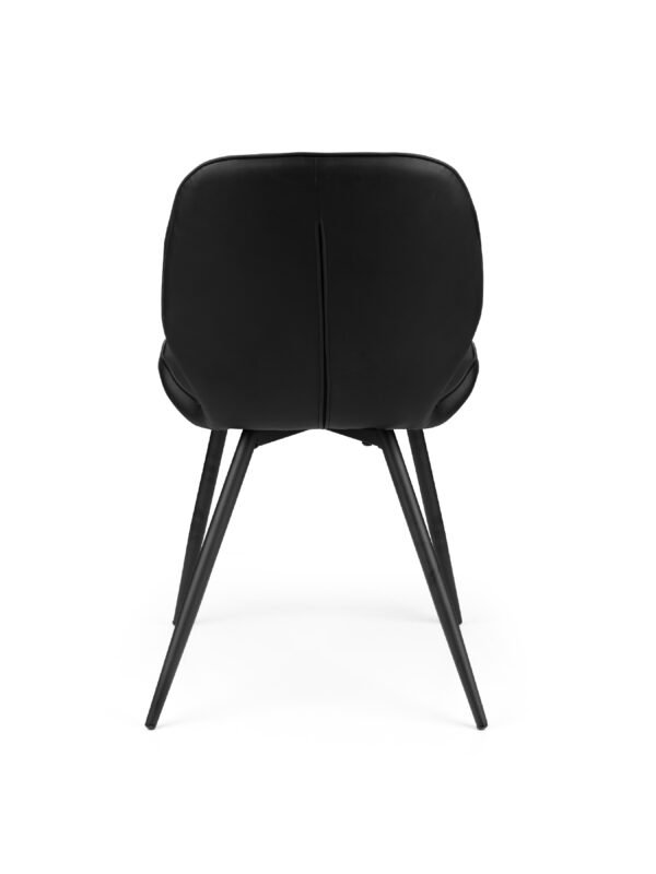 Set of 2 Otto Black Faux Leather Dining Chairs - Image 6