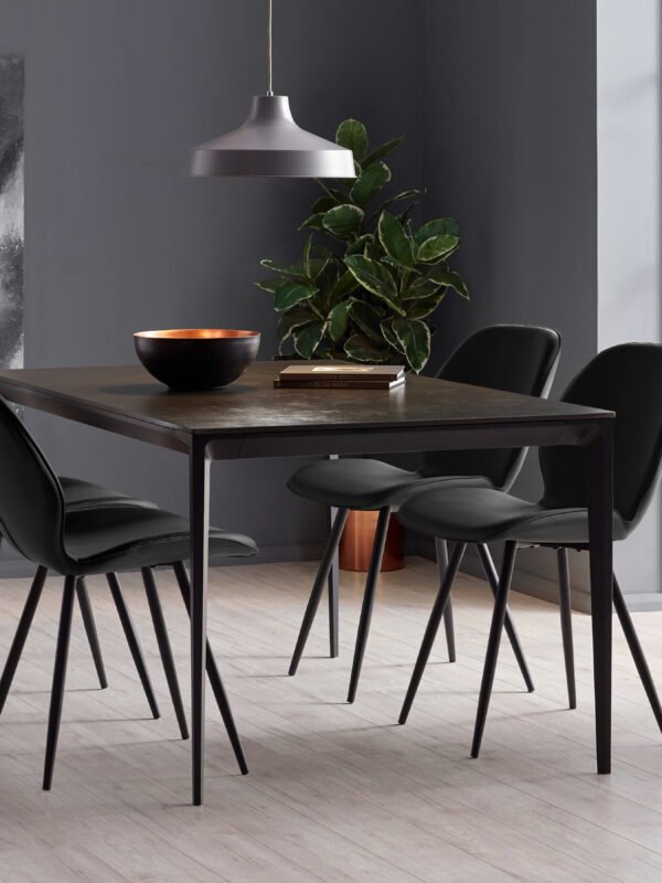 Set of 2 Otto Black Faux Leather Dining Chairs - Image 7
