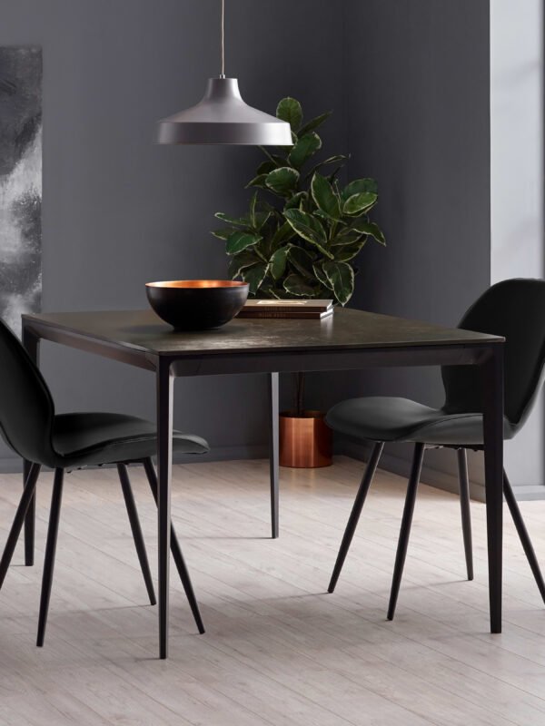 Set of 2 Otto Black Faux Leather Dining Chairs - Image 8