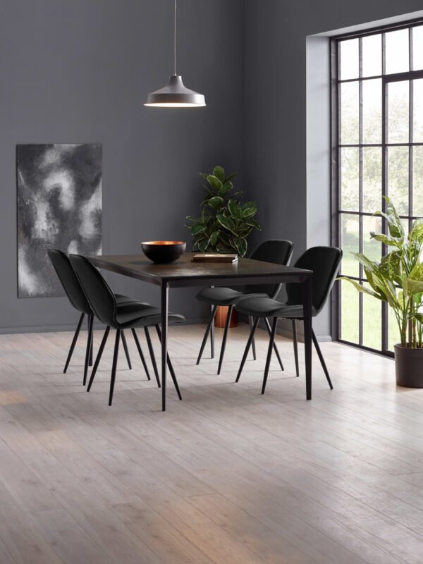 Set of 2 Otto Black Faux Leather Dining Chairs - Image 9