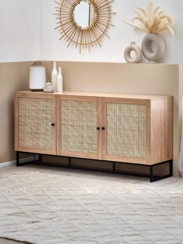 Padstow Rattan 3 Door Sideboard
