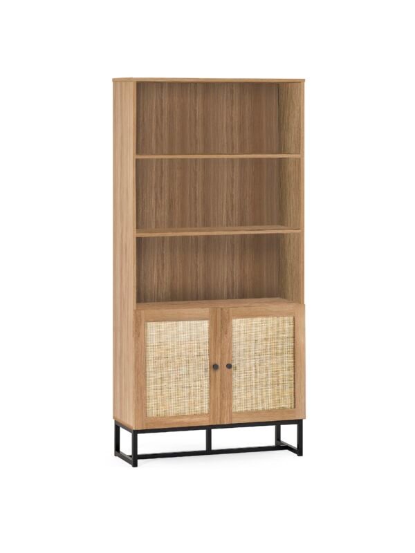 Padstow Rattan Tall Bookcase with Cupboard - Image 2