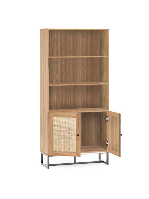 Padstow Rattan Tall Bookcase with Cupboard - Image 3