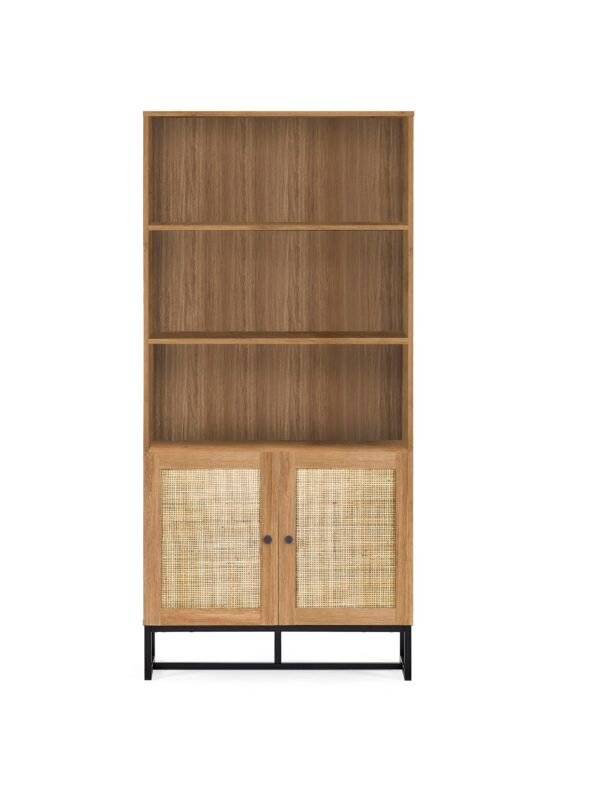 Padstow Rattan Tall Bookcase with Cupboard - Image 4