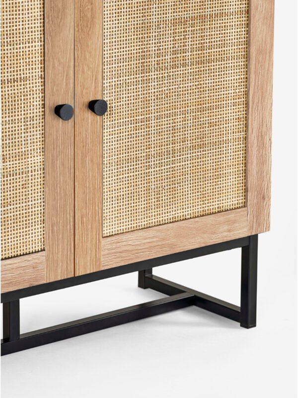 Padstow Rattan Tall Bookcase with Cupboard - Image 5