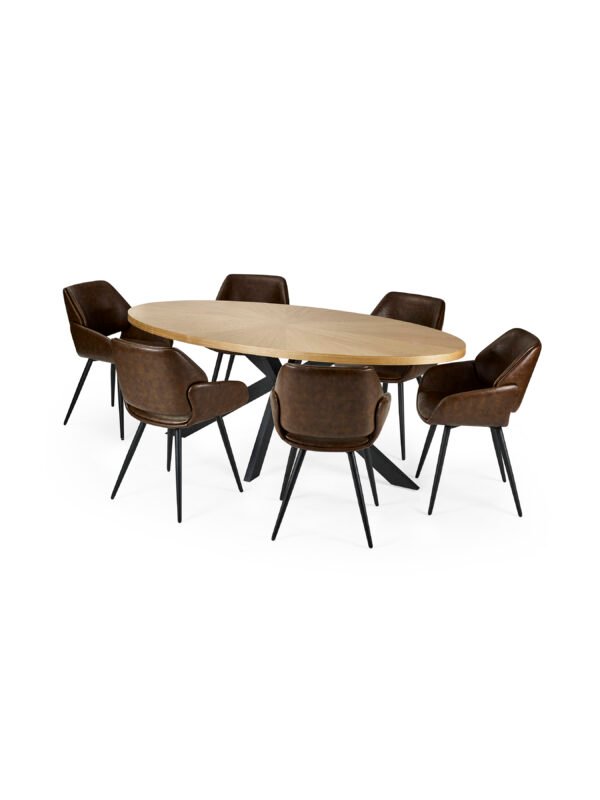 Parker Set of 2 Brown Faux Leather Upholstered Dining Chairs - Image 12