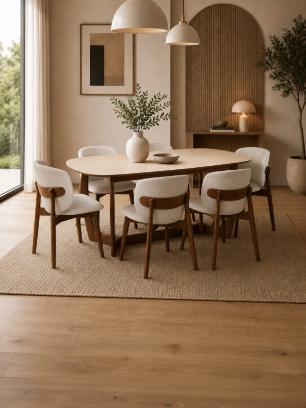 Portland Upholstered Dining Chair (Set of 2) - Cream Chenille - Image 11