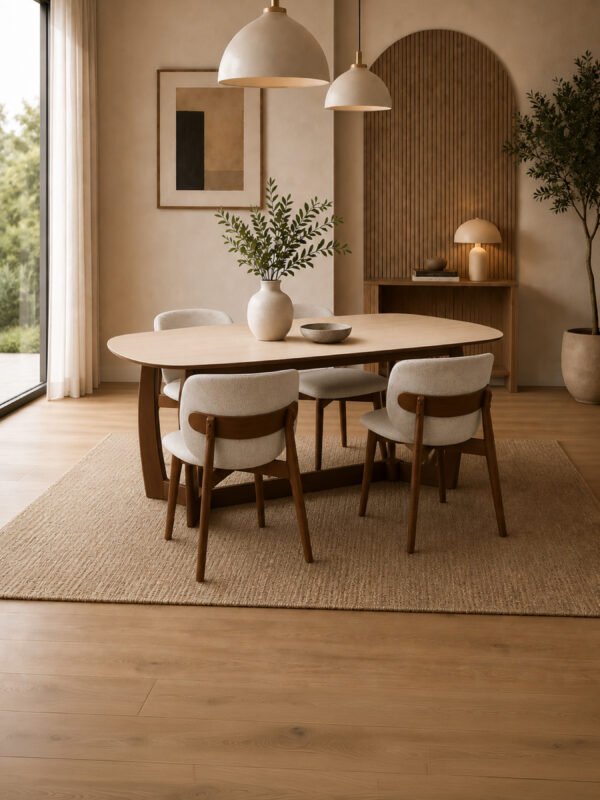 Portland Upholstered Dining Chair (Set of 2) - Cream Chenille - Image 12