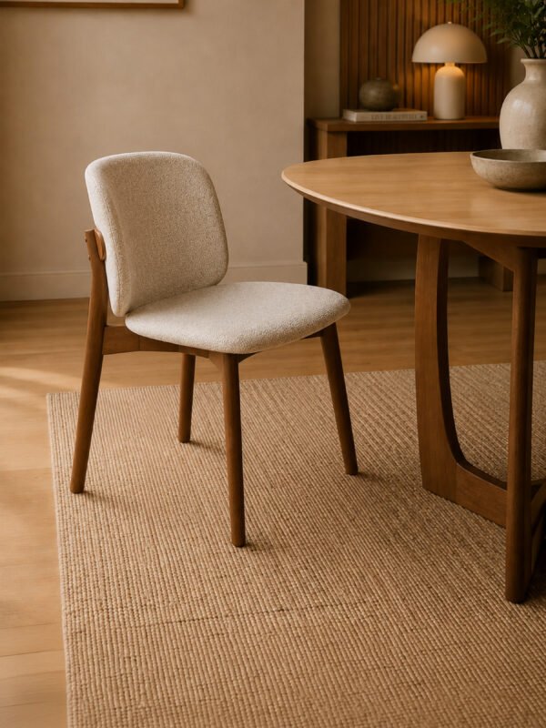 Portland Upholstered Dining Chair (Set of 2) - Cream Chenille - Image 2