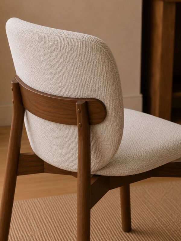Portland Upholstered Dining Chair (Set of 2) - Cream Chenille - Image 6