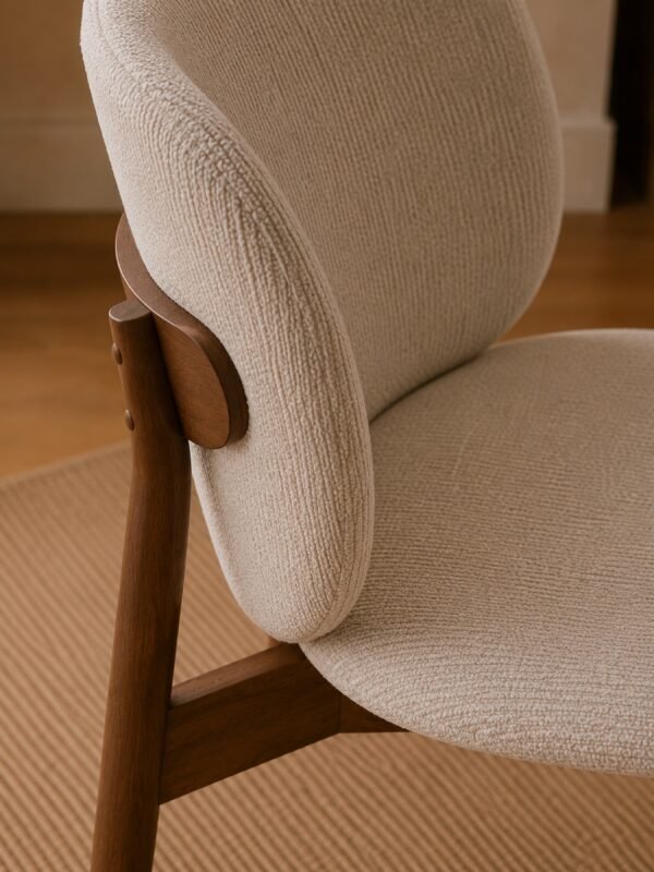 Portland Upholstered Dining Chair (Set of 2) - Cream Chenille - Image 7