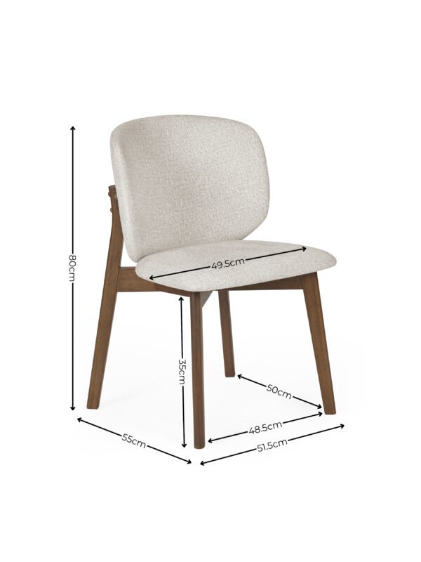 Portland Upholstered Dining Chair (Set of 2) - Cream Chenille - Image 9