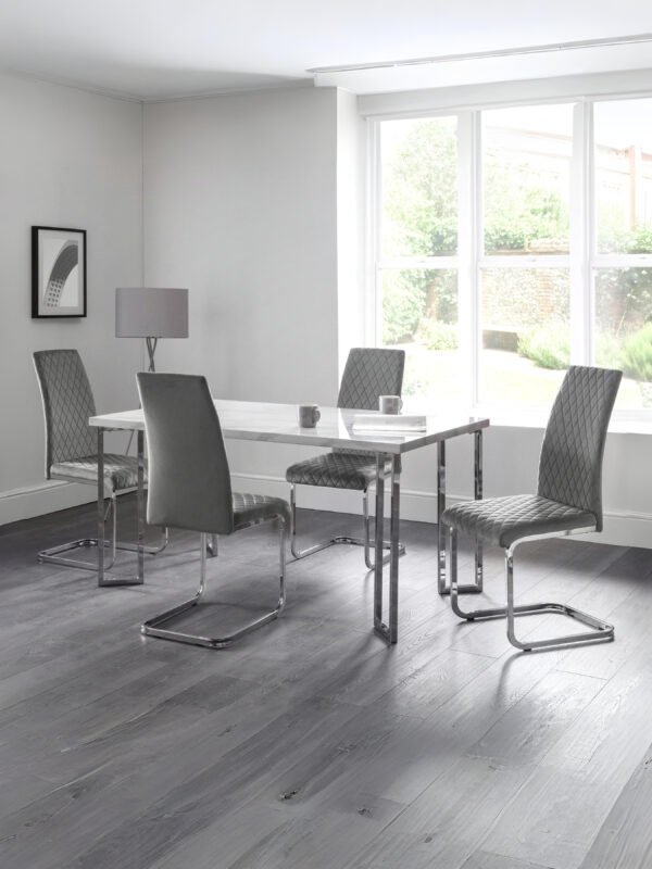 Positano Marble & Chrome Dining Table - Image 7