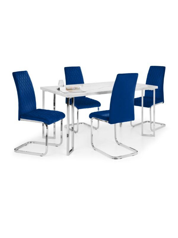 Positano Marble & Chrome Dining Table - Image 9
