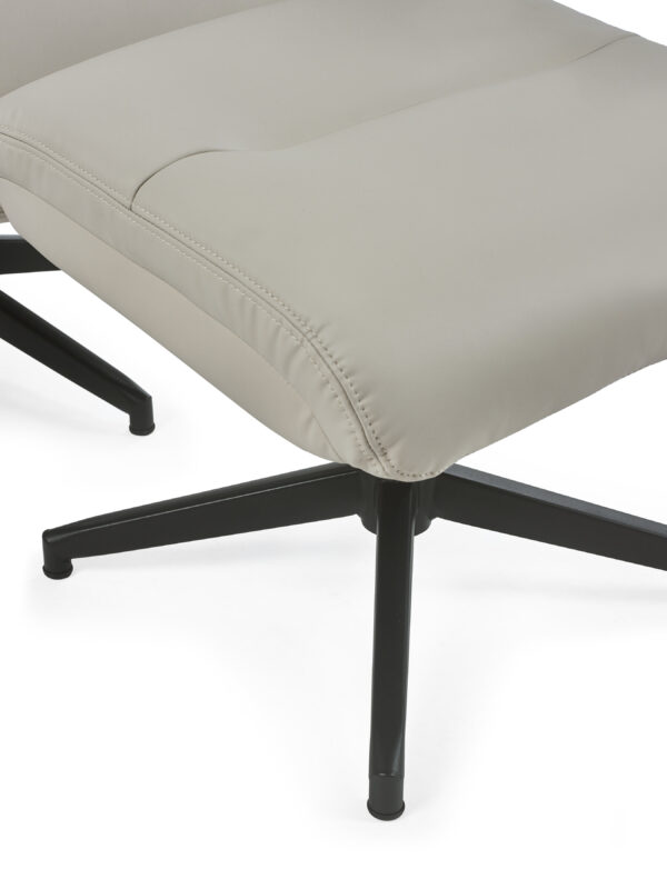 Priya Grey Faux PU Leather Recliner Chair and Stool - Image 4
