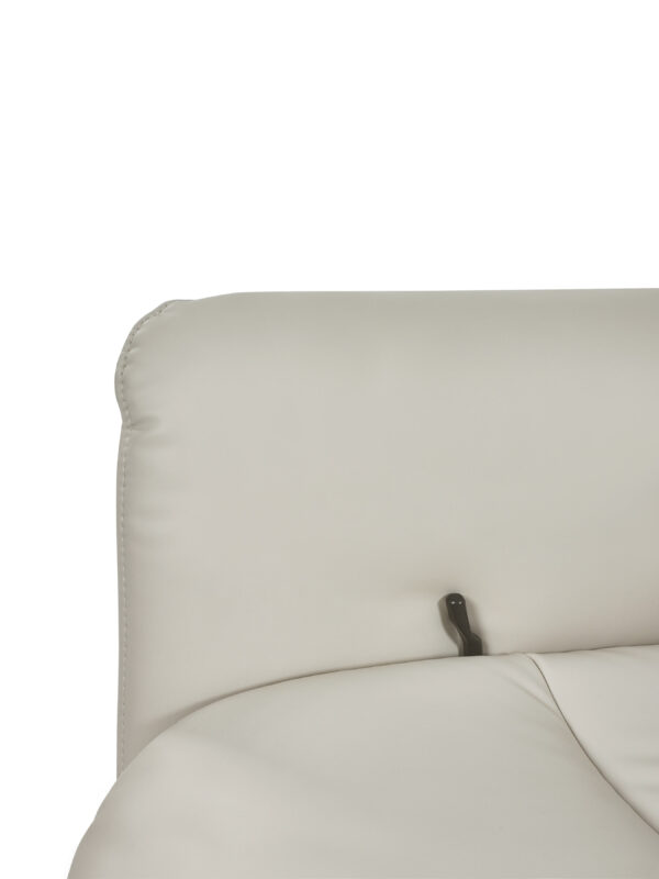 Priya Grey Faux PU Leather Recliner Chair and Stool - Image 6