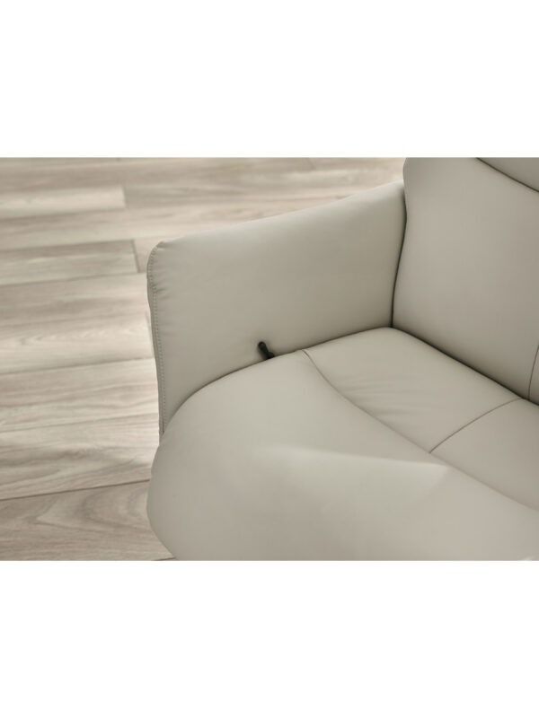 Priya Grey Faux PU Leather Recliner Chair and Stool - Image 8