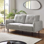 Remy 3 Seater Light Grey Fabric Sofa