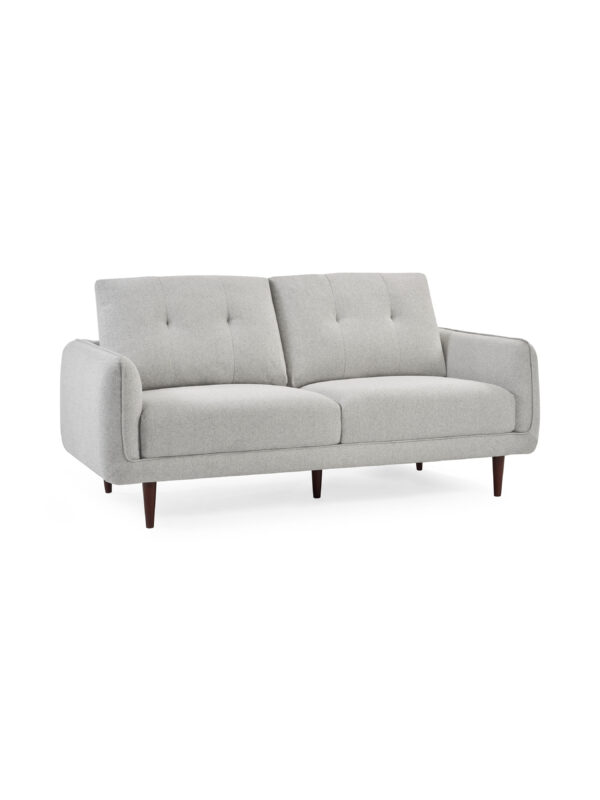 Remy 3 Seater Light Grey Fabric Sofa - Image 2