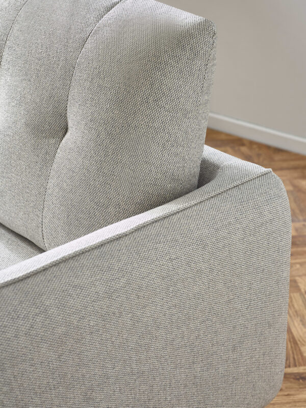 Remy 3 Seater Light Grey Fabric Sofa - Image 4