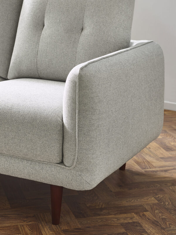 Remy 3 Seater Light Grey Fabric Sofa - Image 8