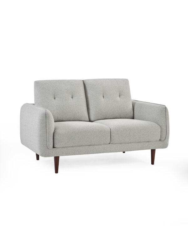 Remy 2 Seater Light Grey Fabric Sofa - Image 2