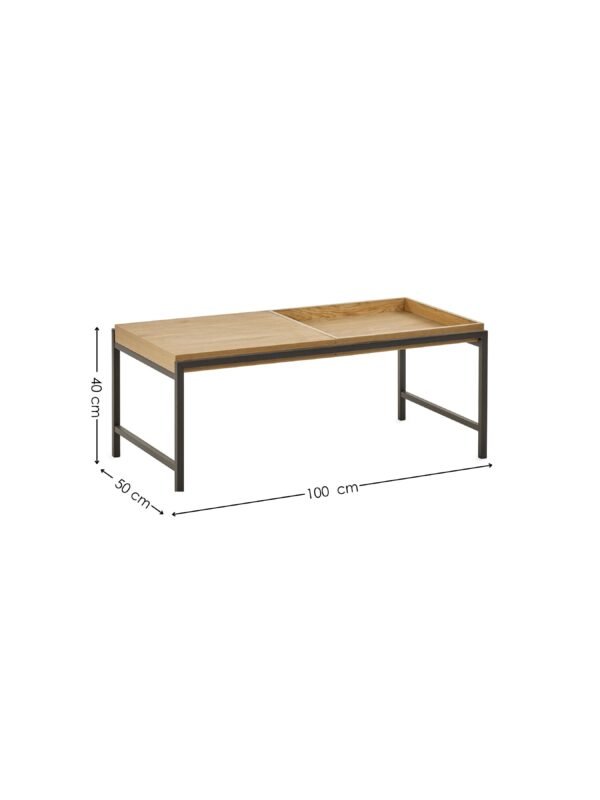 Reuben Reversible Tray Coffee Table - Oak Effect - Image 12