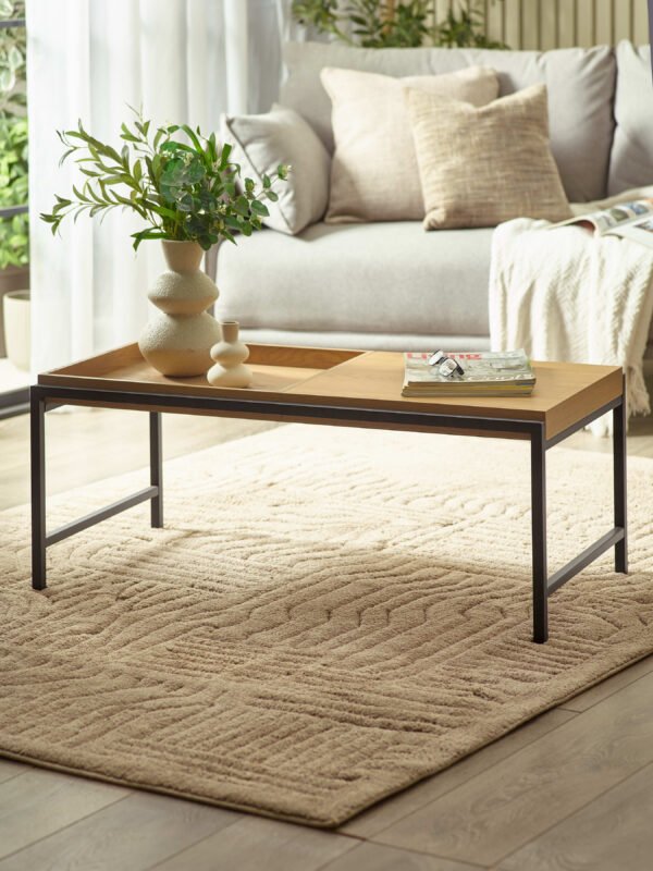 Reuben Reversible Tray Coffee Table - Oak Effect - Image 2