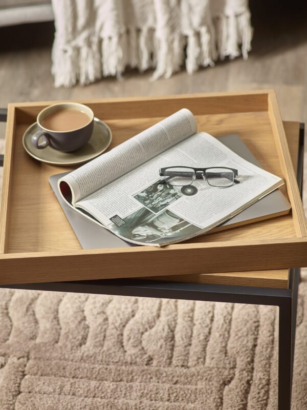 Reuben Reversible Tray Coffee Table - Oak Effect - Image 9